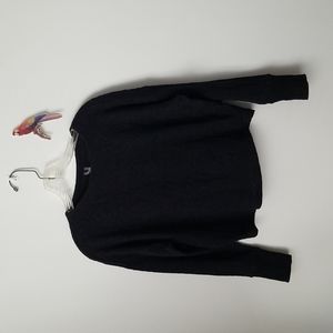 Antropology Navy Blue and Black Long sleeve Women's Sweater Top Size S